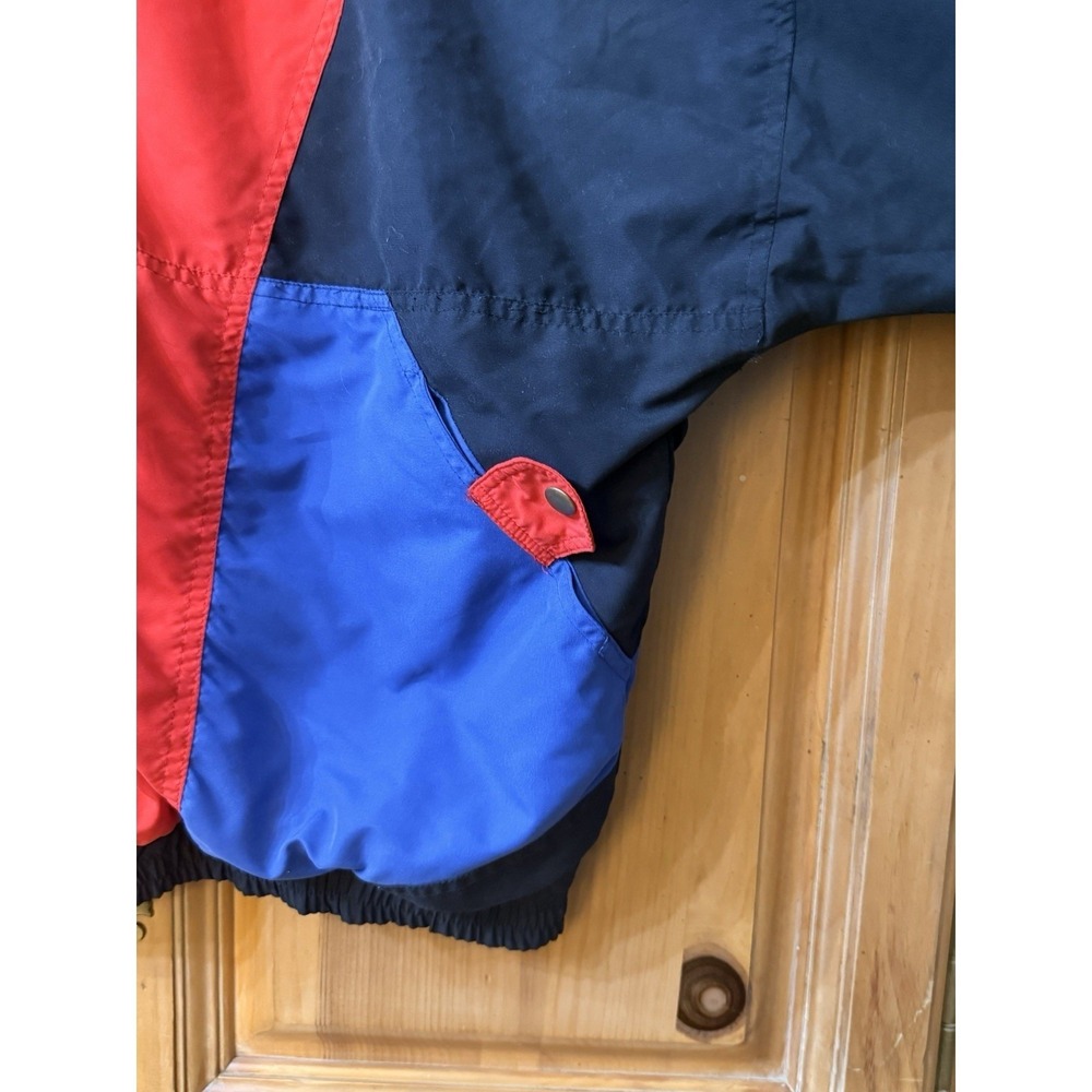 Solare Sporta Windbreaker Full Zip Jacket Vintage Size XL Black Red Blue - Picture 4 of 12